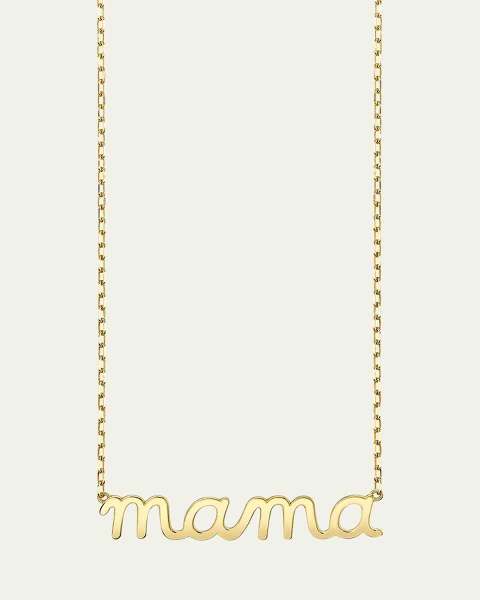 14k Gold Mama Script Necklace